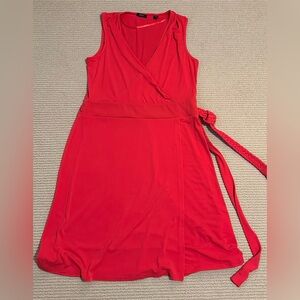 Esprit Red Sleeveless Wrap Dress
